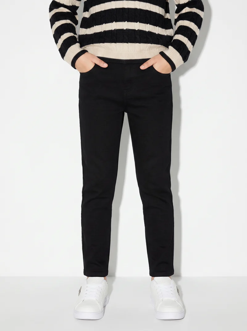 Pantaloni skinny in felpa French Terry - Nero