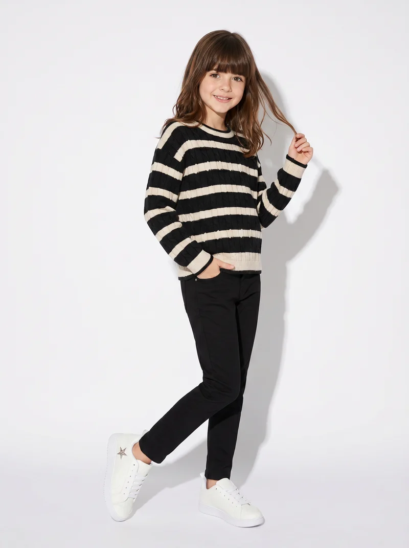 Pantaloni skinny in felpa French Terry - Nero