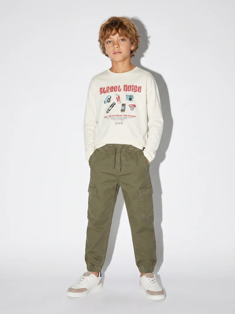 Jogging e pantaloni cargo in maglia - Verde militare
