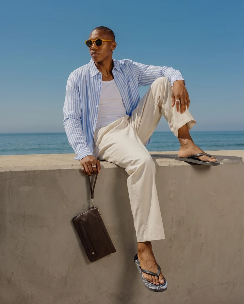 Camicia a righe regular fit in cotone - Azzurro