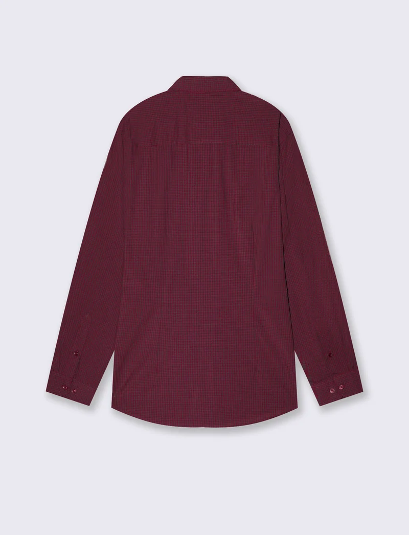 Camicia Regular Fit Easy Iron in Cotone - Viola prugna