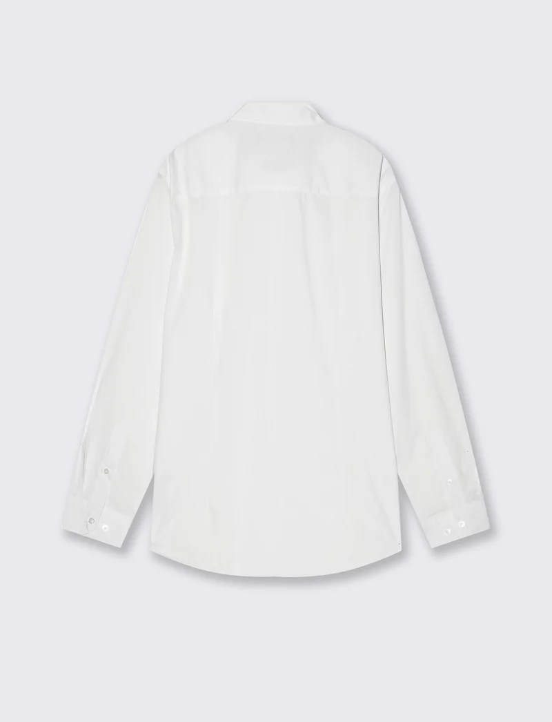 Camicia Regular Fit Easy Iron in Cotone - Bianco