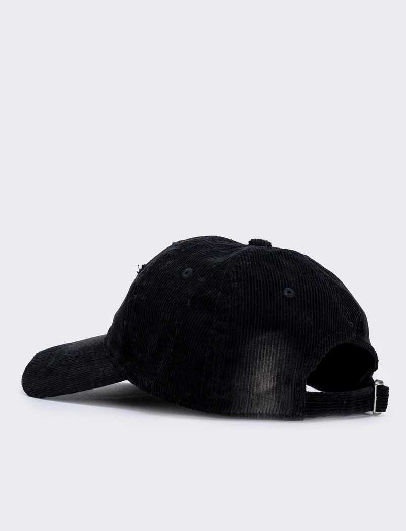 Baseball in velluto a coste delavè - Nero