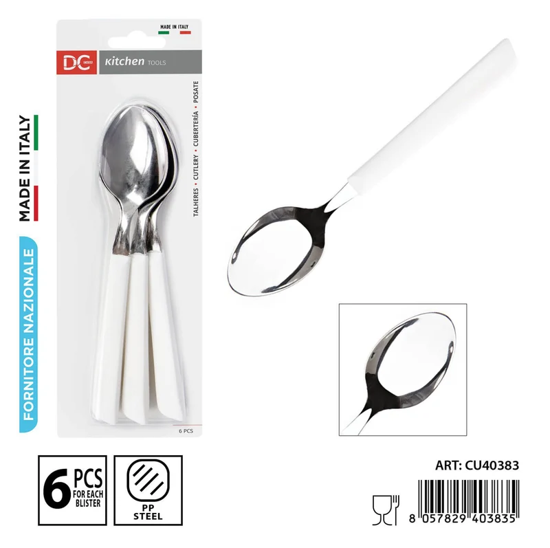 DC CASA cucchiaio tavola inox 6pz bianco