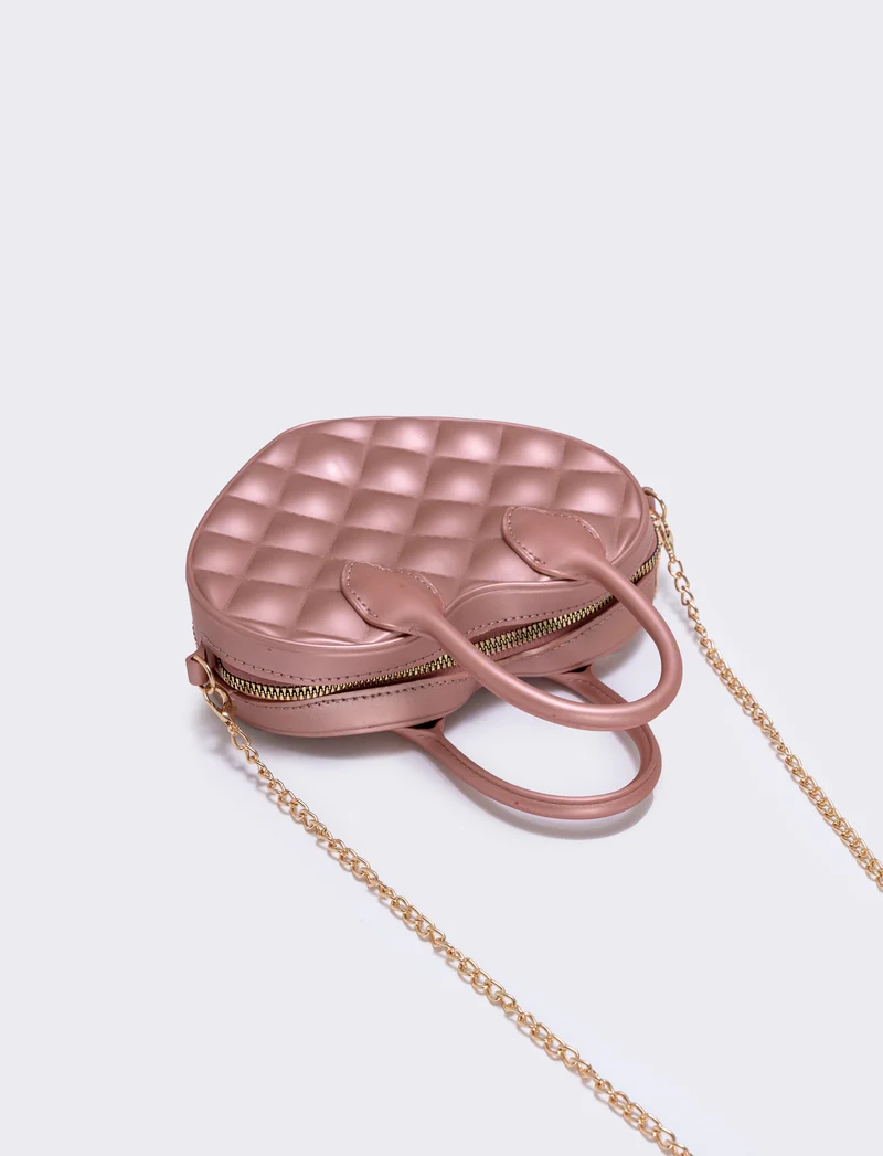 Borsetta bambina cuore trapuntato rosa - Rosa