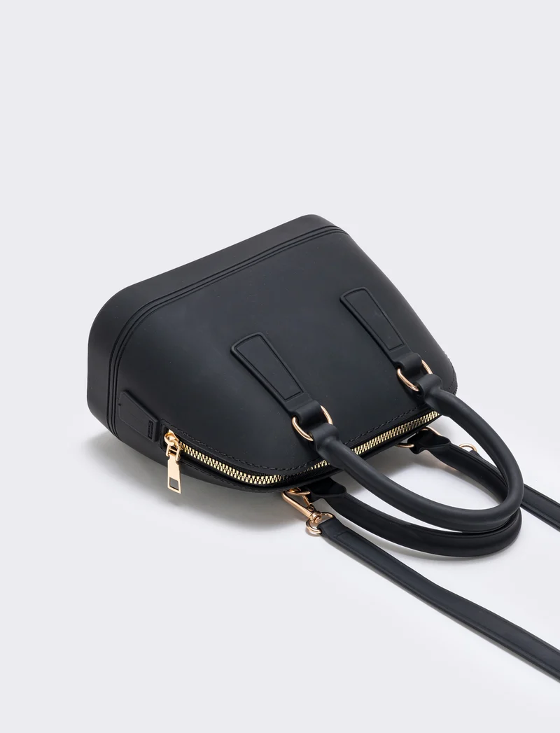 Bauletto soft touch con tracolla - Nero