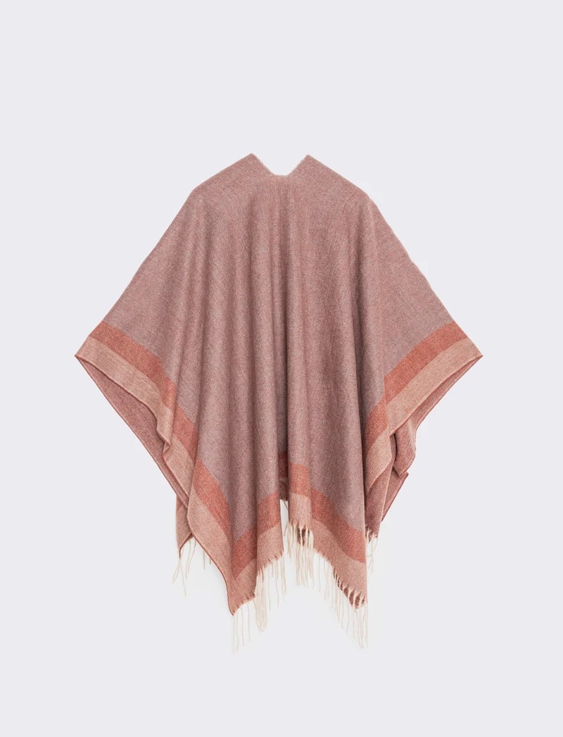 Mantella con frange eleganti - Beige