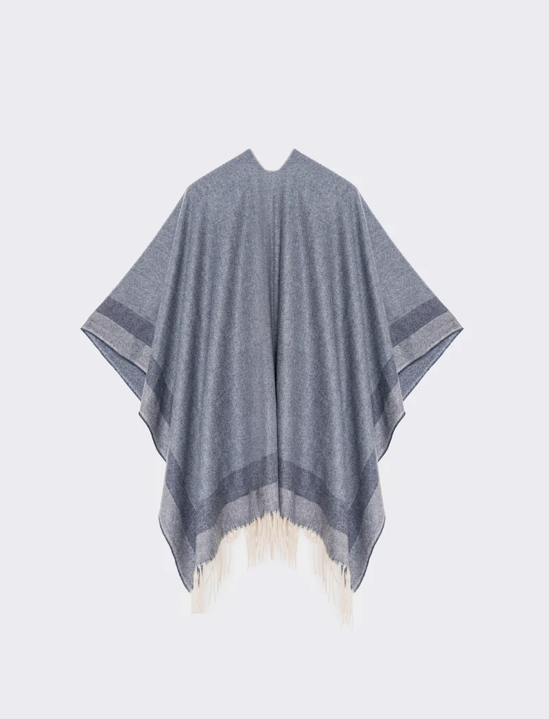 Mantella con frange eleganti - Denim
