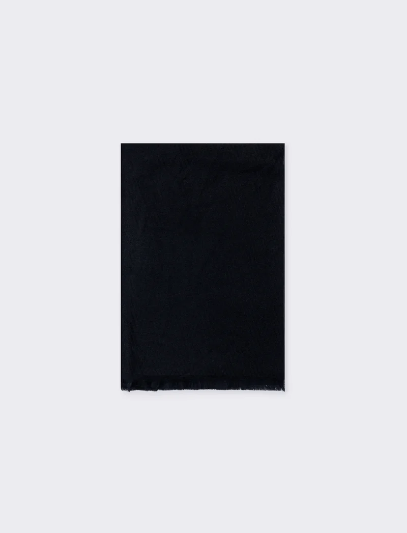 Sciarpa uomo spigata e sfrangiata - Nero