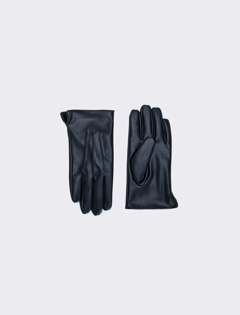 Guanti uomo effetto pelle touch eleganti - Nero