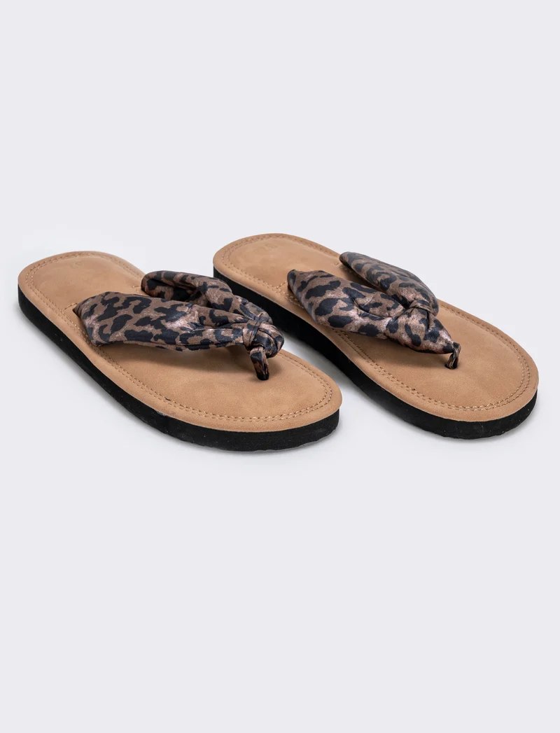 Infradito maculato in satin da - Marrone