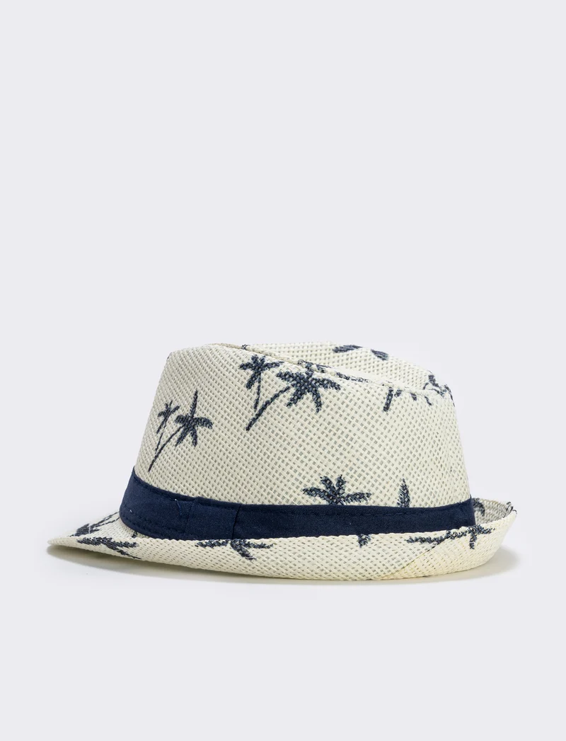 Cappello paglia bambino con palme - Blu
