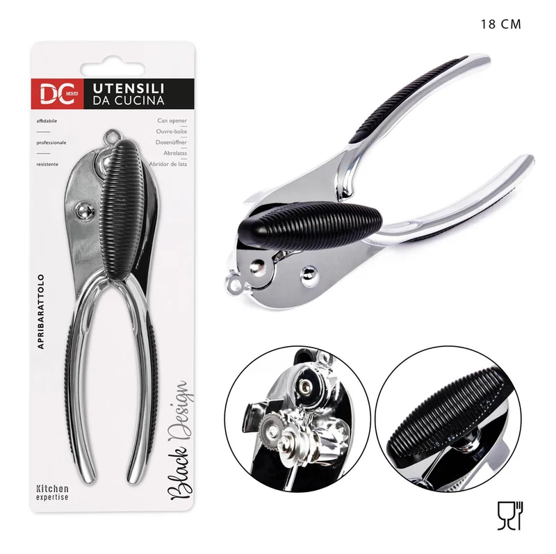 DC CASA L/BLACK apribarattolo metallo soft 18cm