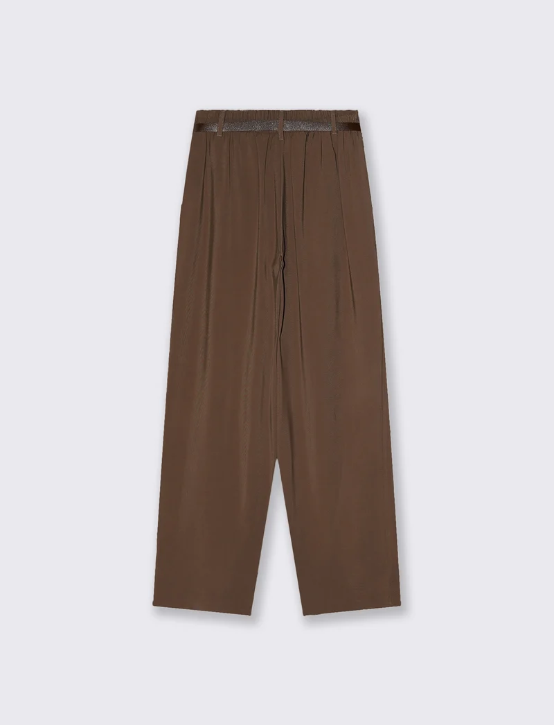Pantalone baggy con cintura - Moro
