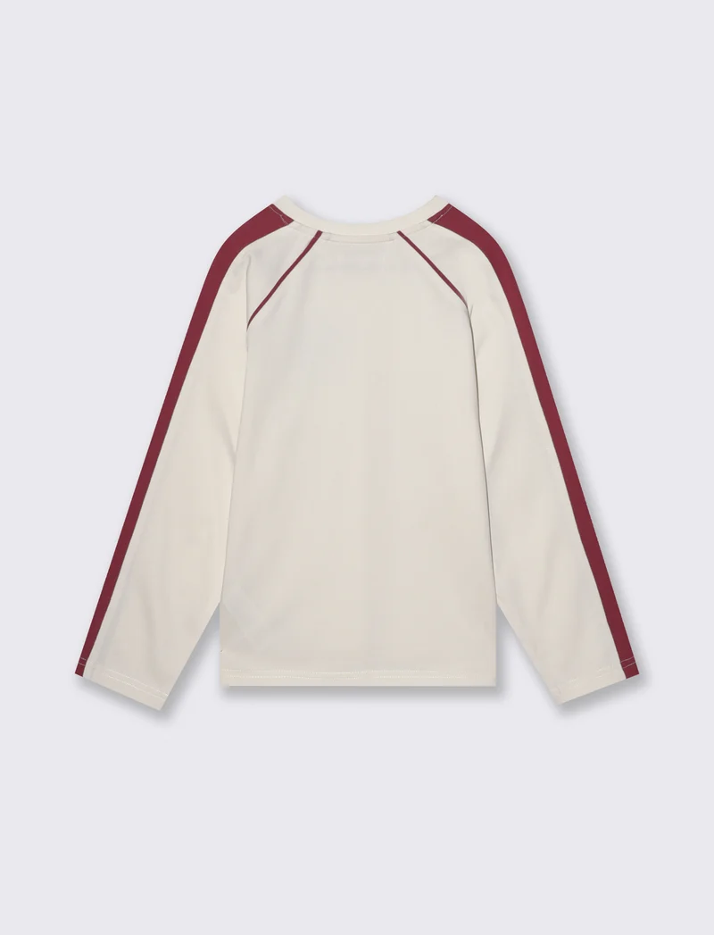T-shirt raglan in jersey polycotone - Bianco latte