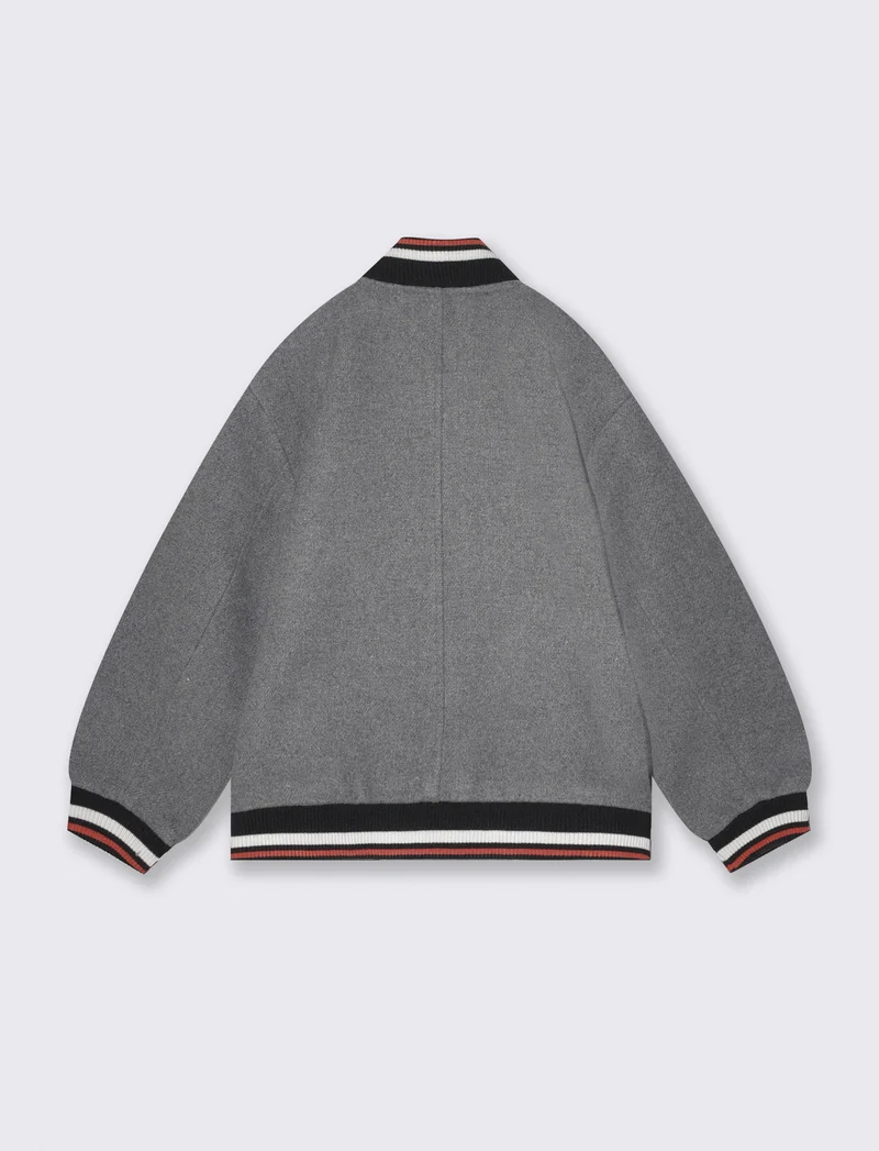 Giacca Varsity moderna in gambardine - Grigio