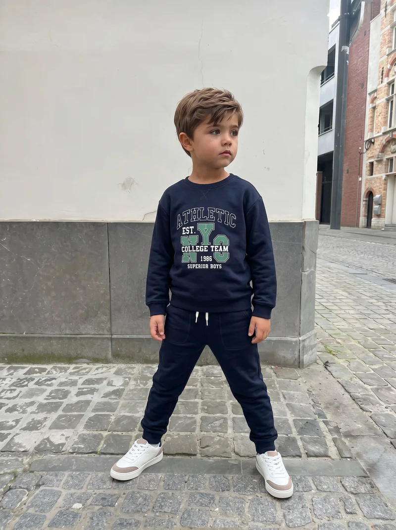 Jogger Comfort in Cotone Fiammato - Blu