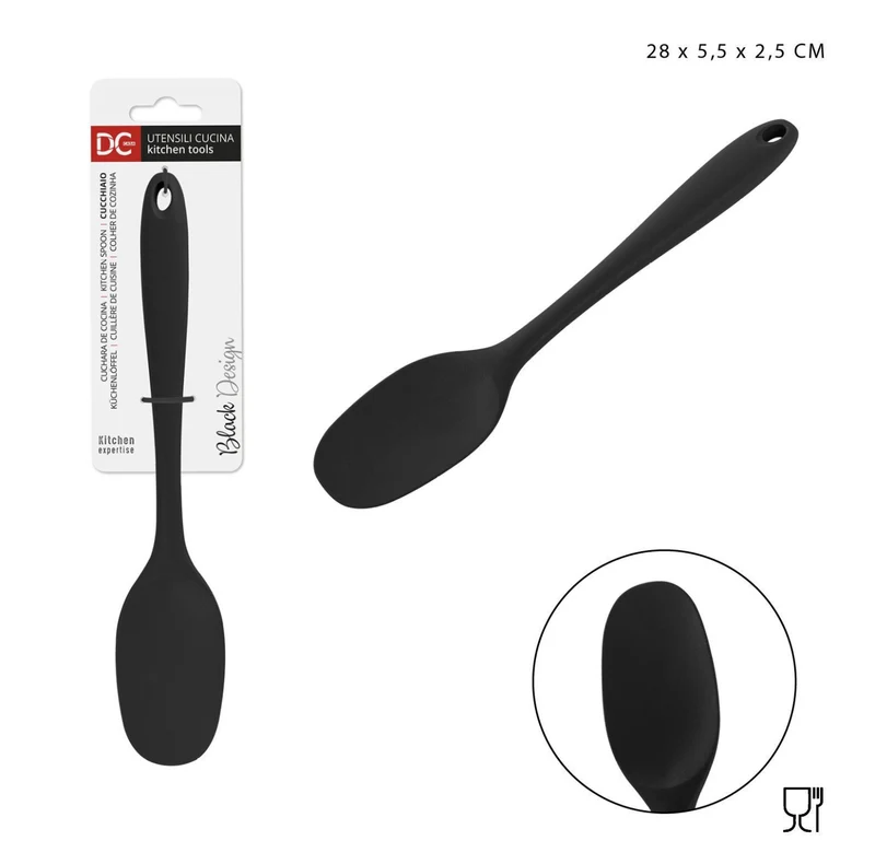 DC CASA L/BLACK cucchiaio silicone 28x5.5x2,5cm