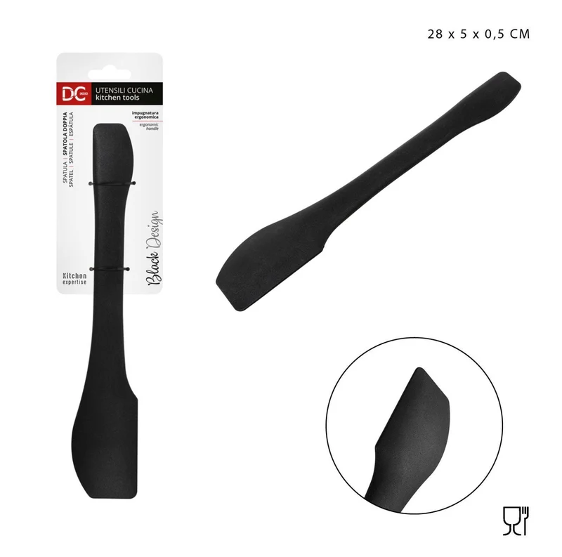 DC CASA L/BLACK spatola doppia silicone 28x5x0.5cm