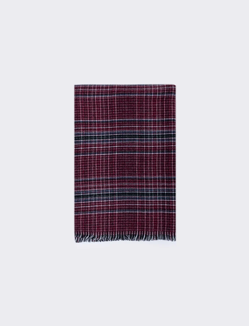 Foulard double face righe e quadretti uomo - Rosso