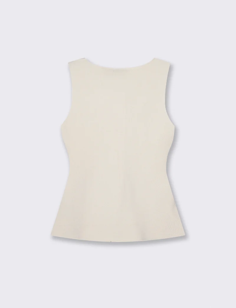 Gilet in maglia con bottoni - Avorio