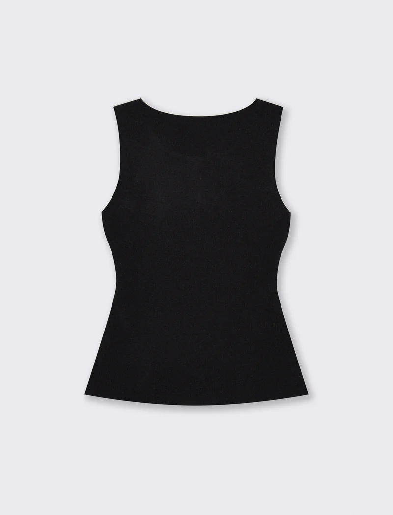 Gilet in maglia con bottoni - Nero