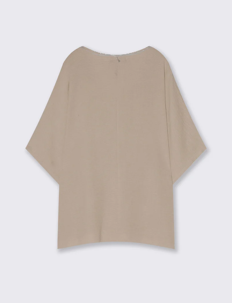 Blusa Vestibilità Ampia e Comoda - Grigio fango