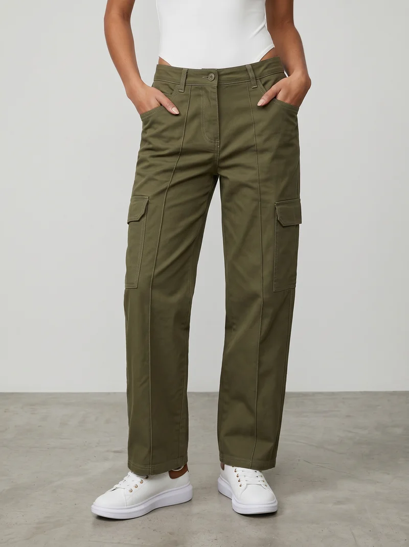 Cargo straight leg high waist con tasche - Ve.milit.