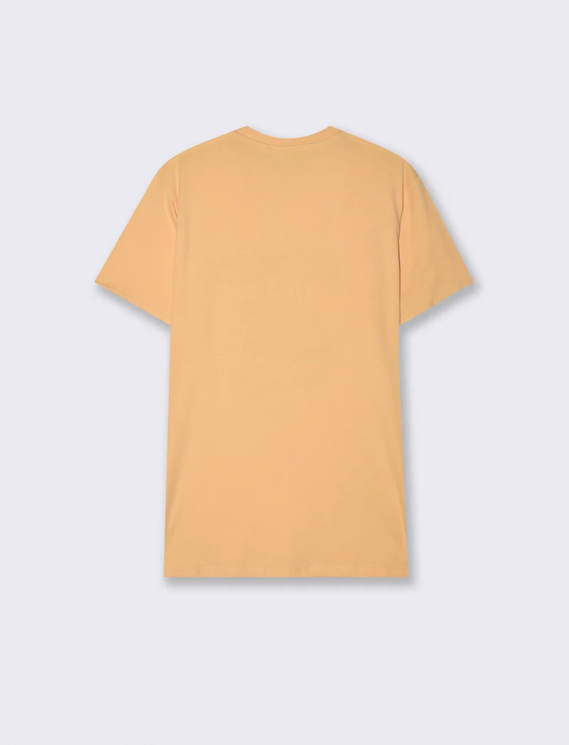 T-shirt girocollo con stampa PUF - Arancio