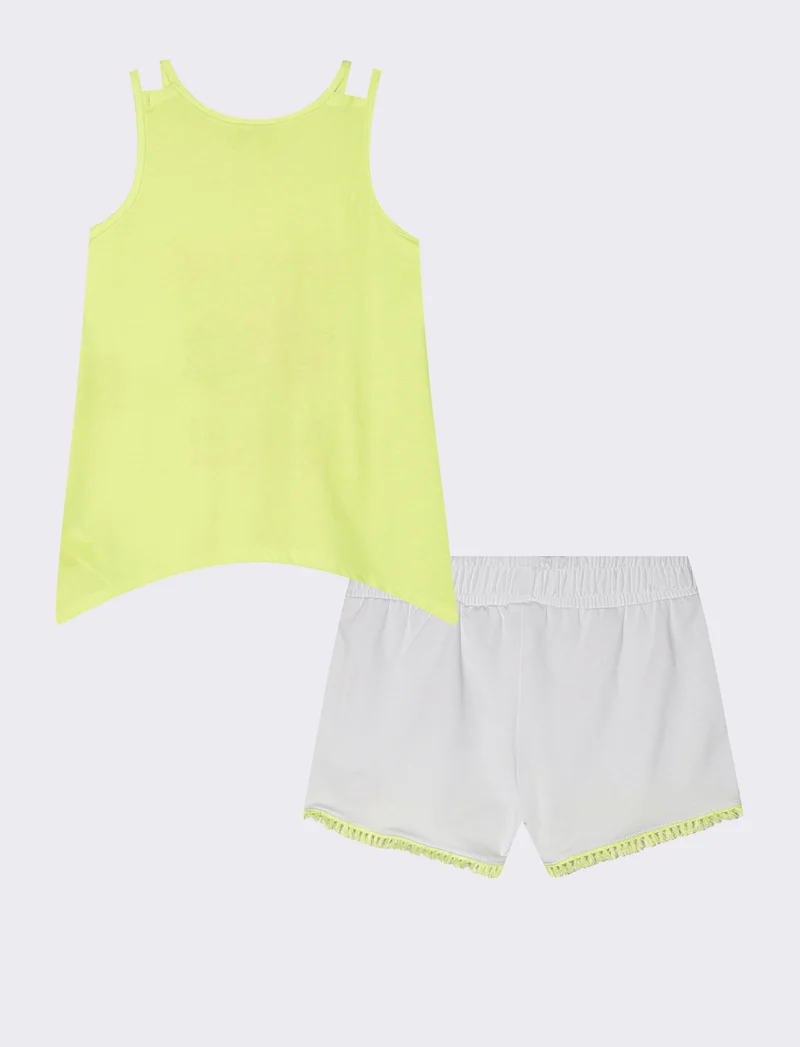 Set due pezzi bambina in colori fluo - Giallo