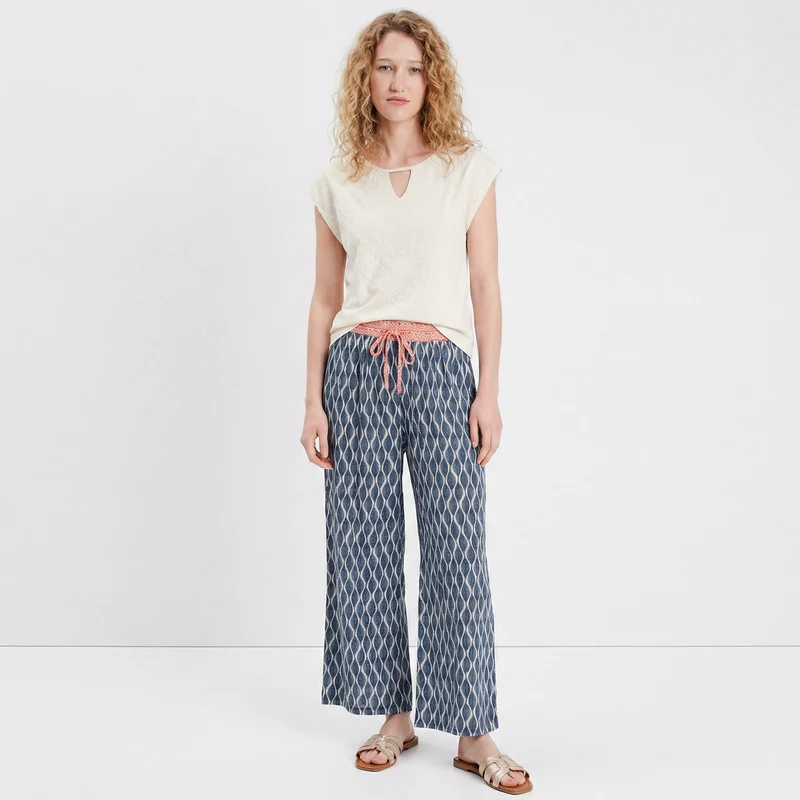 Pantaloni Pinocchietto con Stampa - Blu