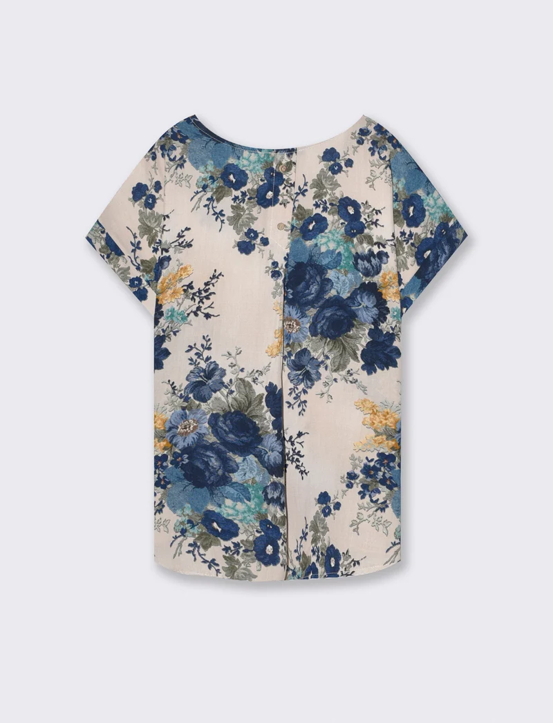 Maglia Fantasia con Manica T - Blu