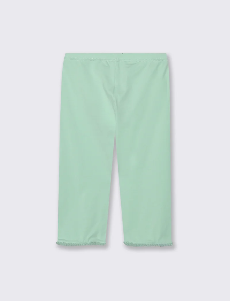 Leggings tre quarti in cotone elasticizzato - Verde acqua