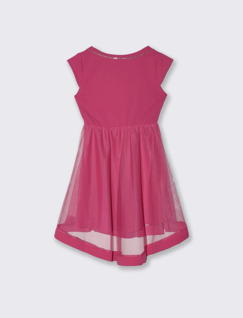 Abito elegante da bambina con tulle - Fuxia