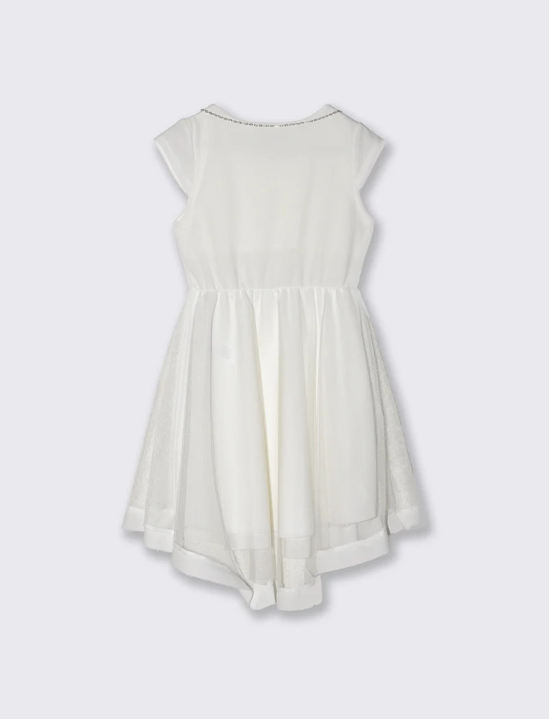 Abito elegante da bambina con tulle - Bianco
