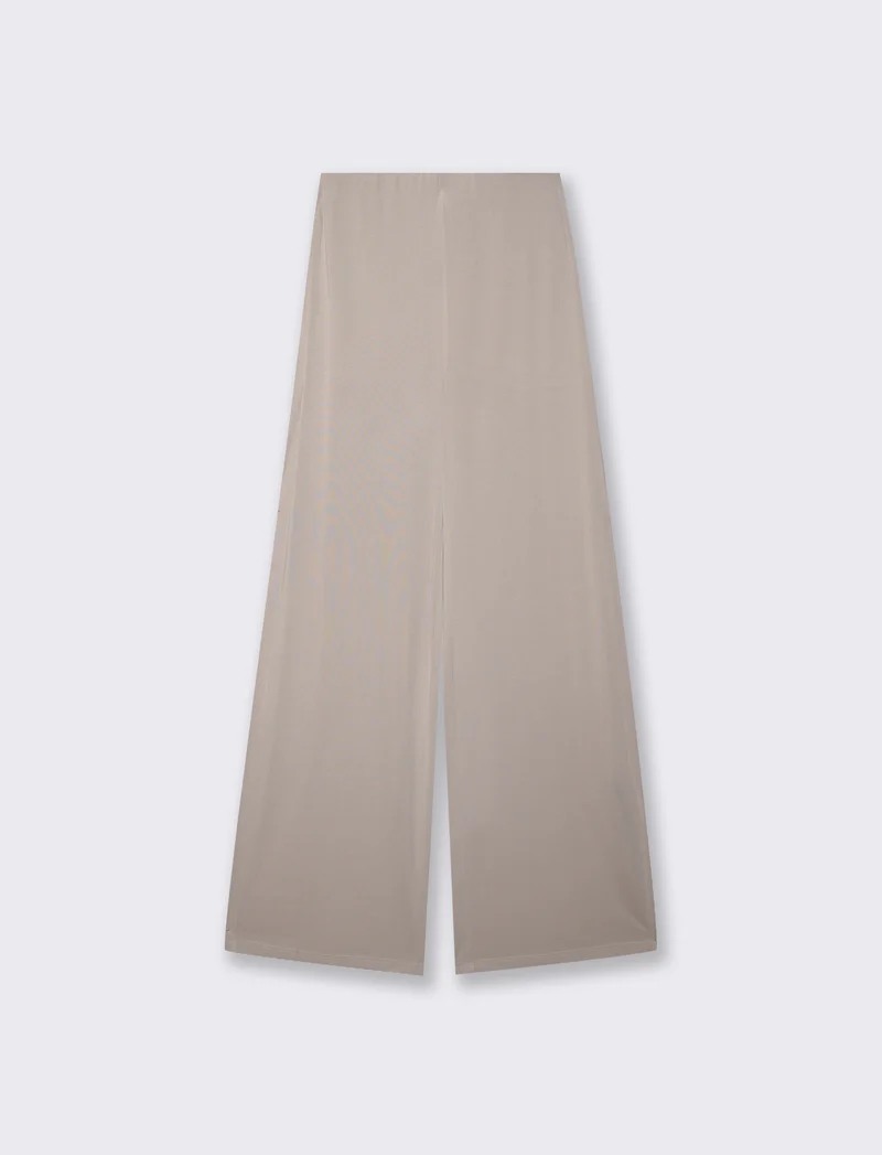 Pantalone palazzo a vita alta elegante - Beige grano