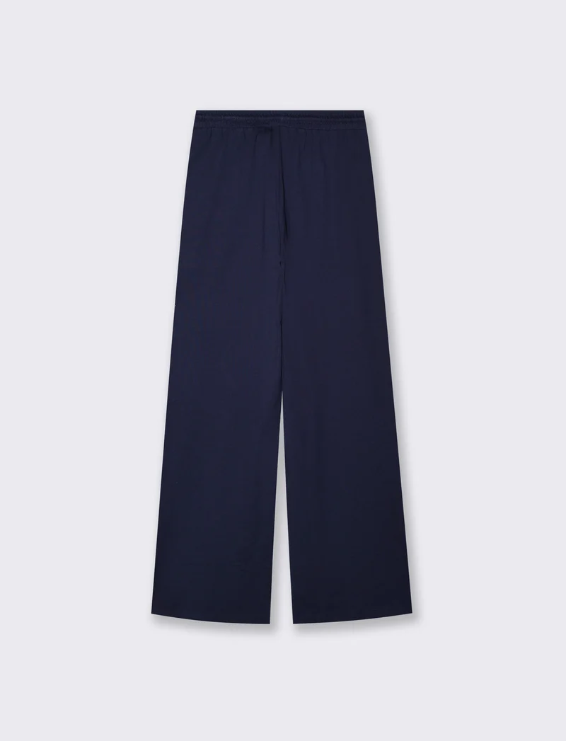Pantaloni tuta dritti con coulisse e stampa - Blu