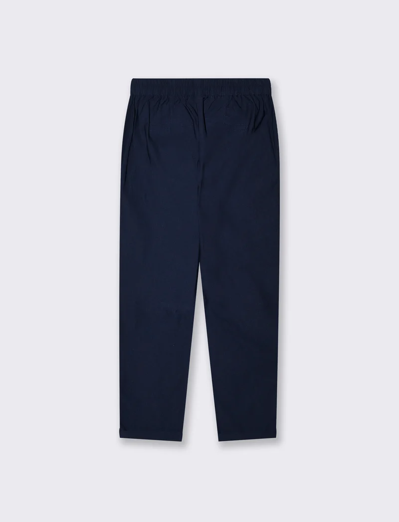 Pantalone con elastico e coulisse in vita - Blu