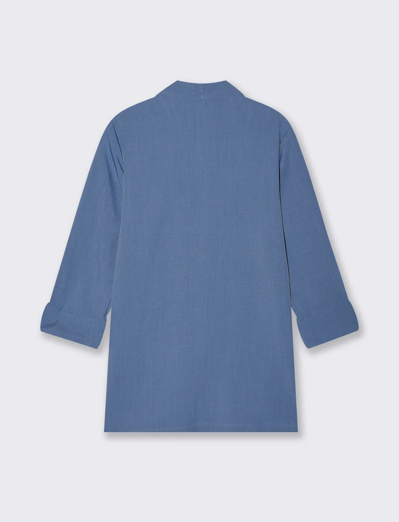 Giacca Manica Tre Quarti Senza Bottoni - Denim