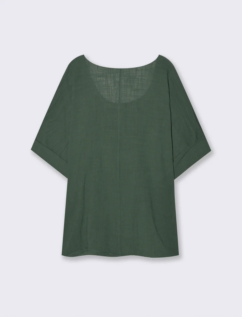 Blusa collo rotondo manica a tre quarti - Ve.milit.