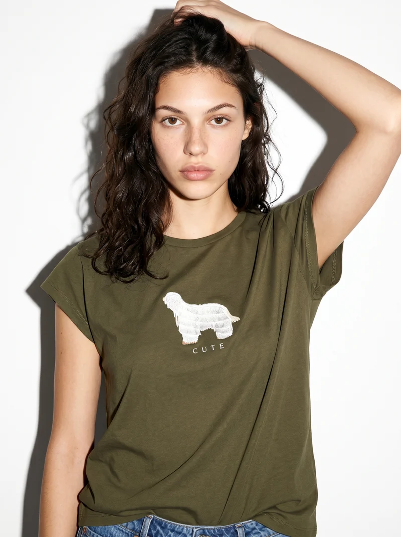 T-shirt cotone manica corta con stampa - var 2