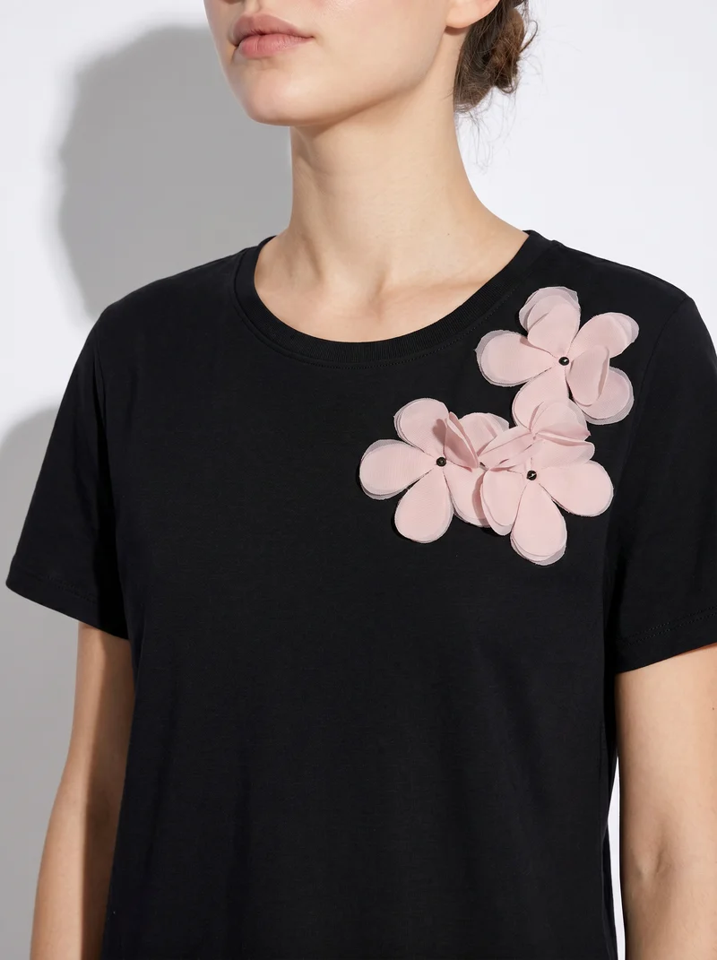 T-shirt cotone a manica corta con applicazioni - var 2