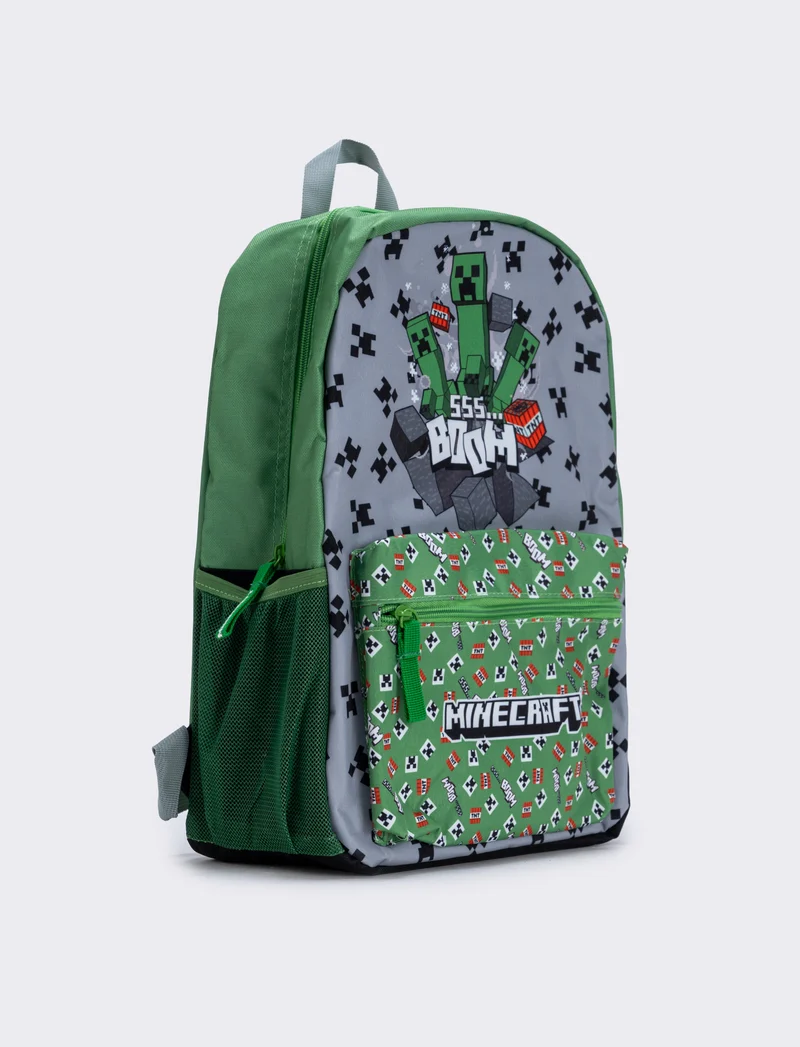 Zaino minecraft con tasca - Verde