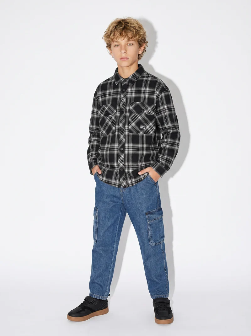 Jeans cargo in cotone per bimbi stylish - Denim