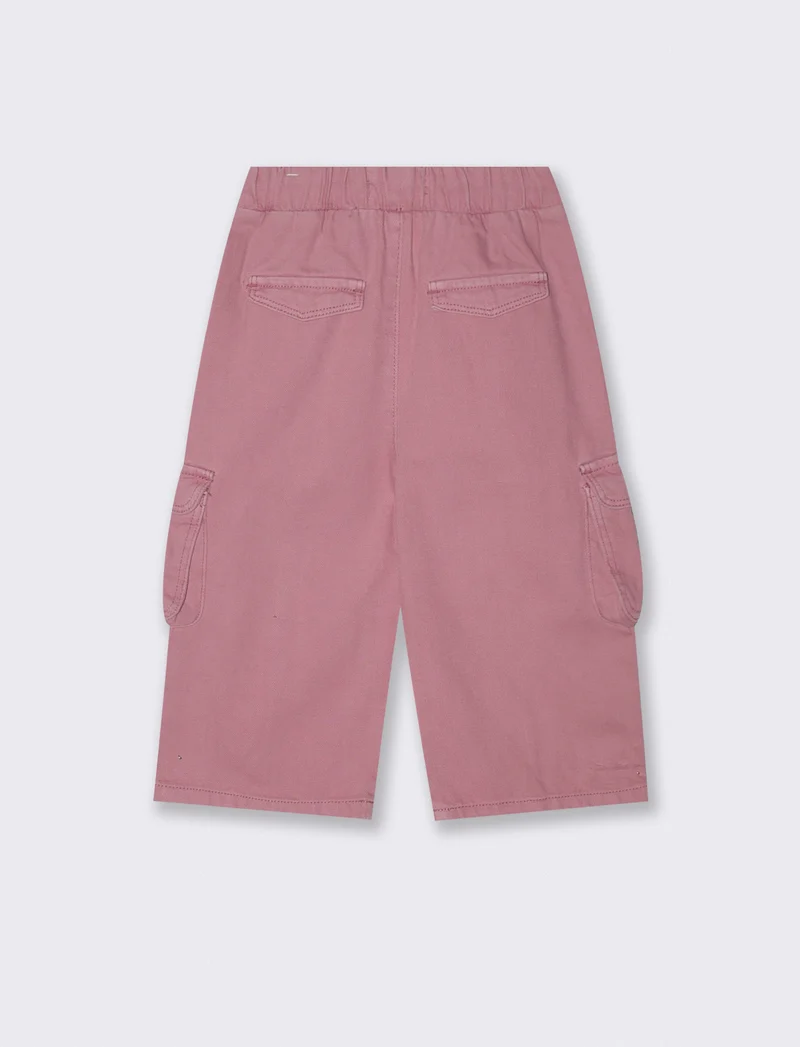 Pantaloni in cotone con tasconi pratici - Rosa polvere