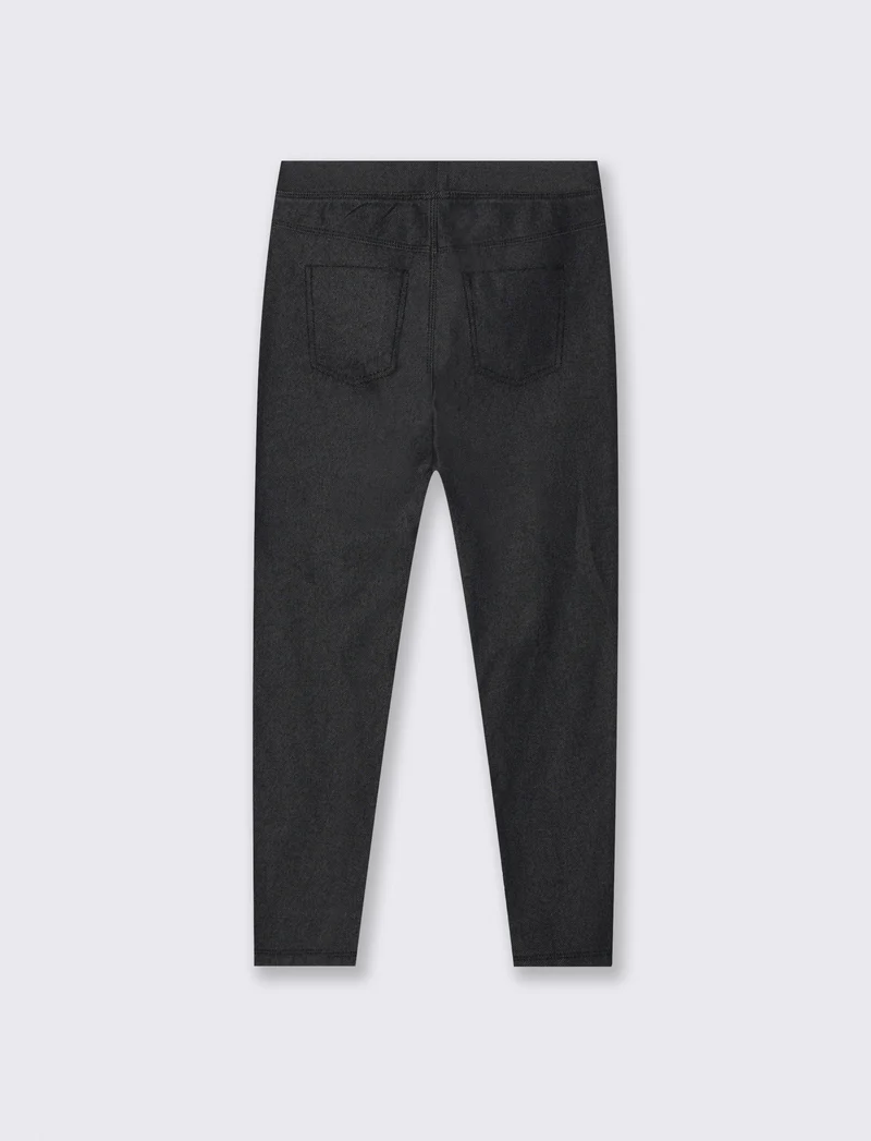 Leggings denim in cotone elasticizzato - Nero