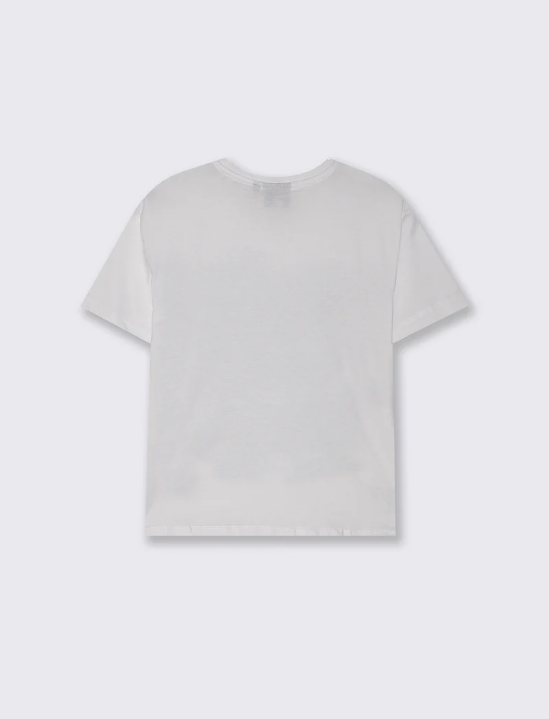 T-Shirt NBA in Cotone per Giovani Fan - Bianco