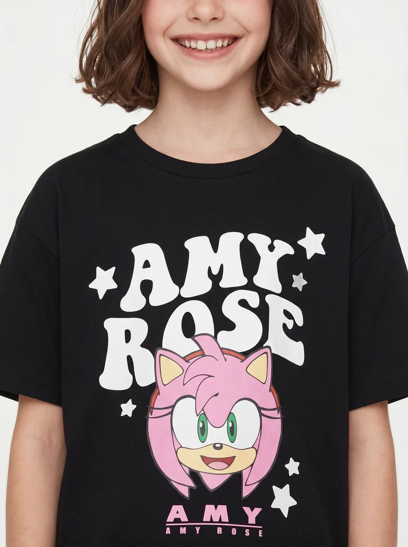 T-shirt Amy Rose in cotone versatile - Nero