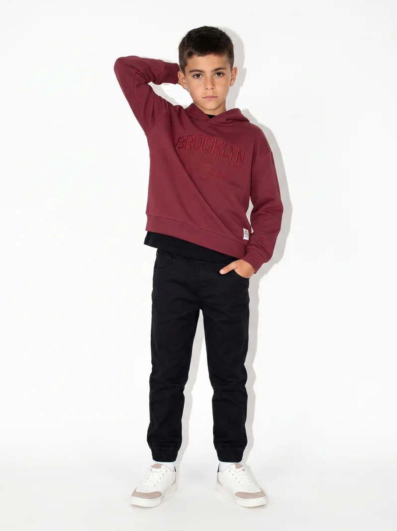 Pantaloni Jogger in Cotone con Coulisse - Nero