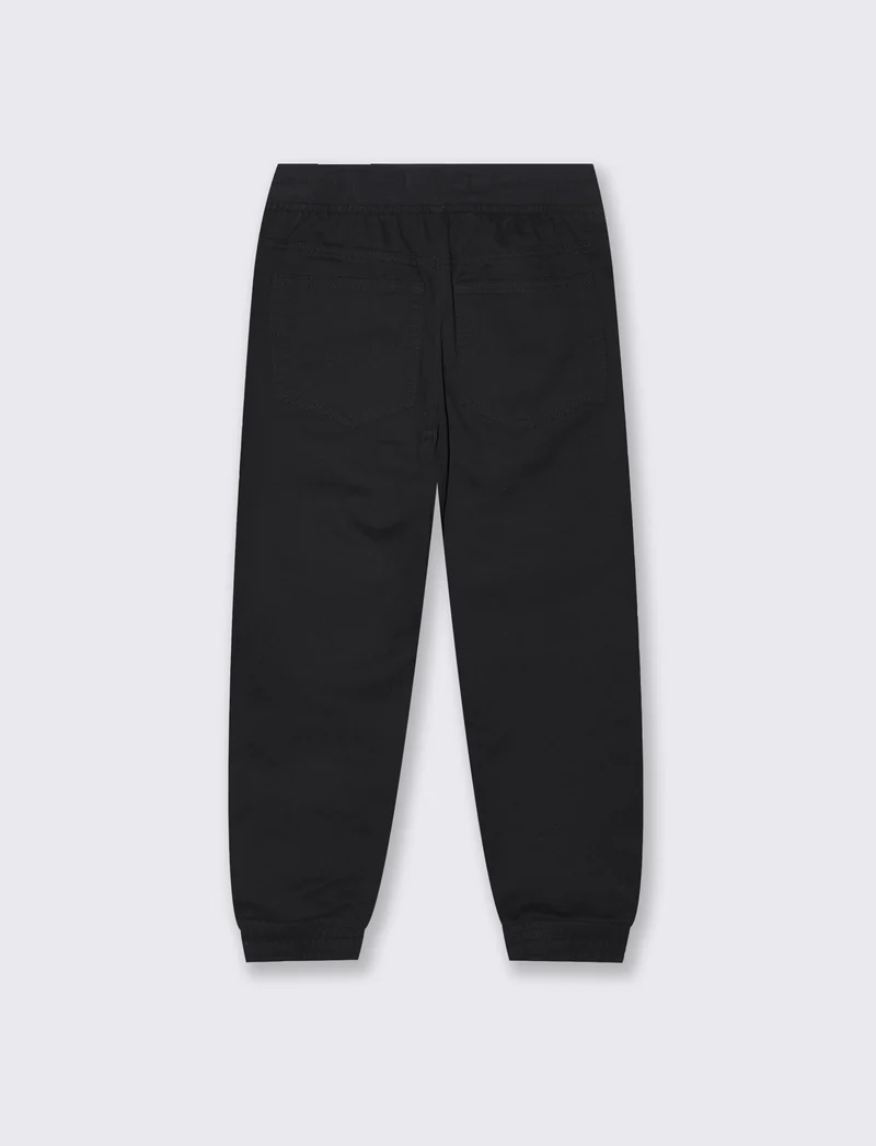 Pantaloni Jogger in Cotone con Coulisse - Nero